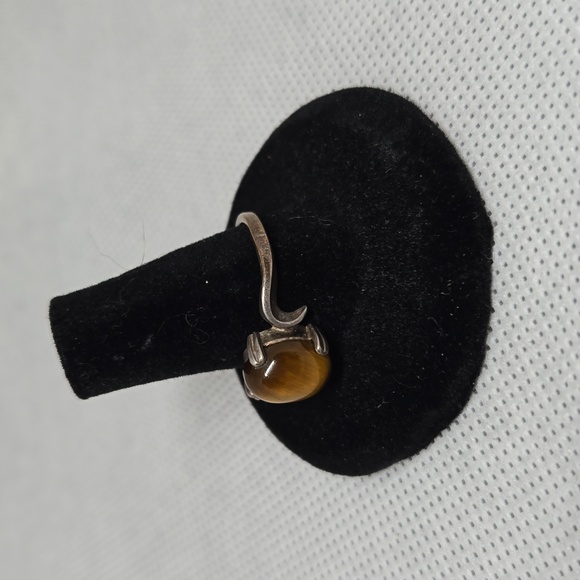 Tigereye Vintage Sterling Silver Ring Sz 7.5 - Picture 2 of 4